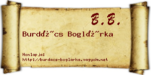 Burdács Boglárka névjegykártya